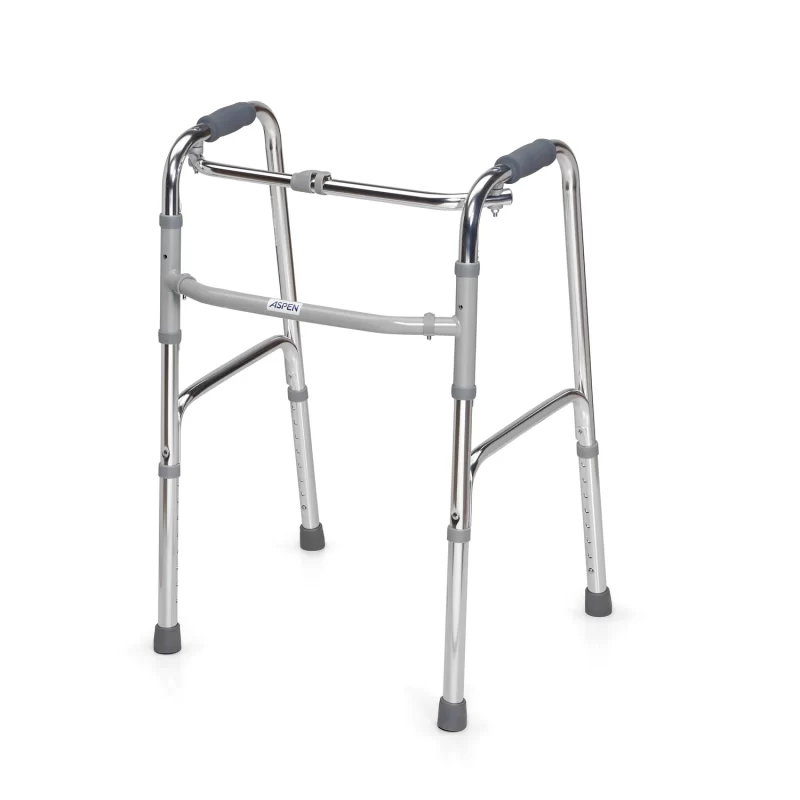 Andador plegable de aluminio doble función