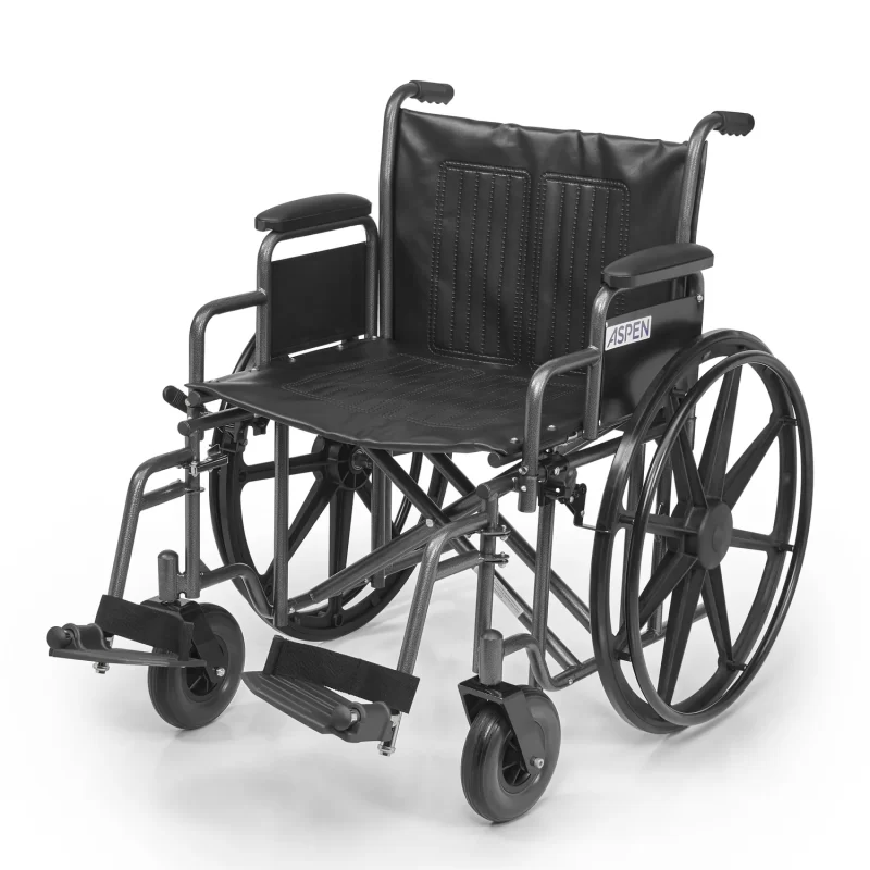 SILLA DE RUEDAS MANUAL DESMONTABLE SUPER REFORZADA 55CM 22"